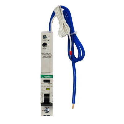 16A 30mA SPN B Curve 6kA Type A Uni-Directional RCBO