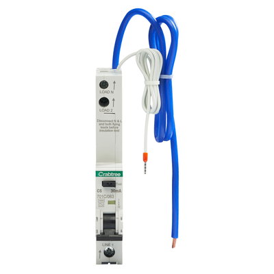 C6 30mA 16kA 1P+N Type A RCBO (1 Module Width)