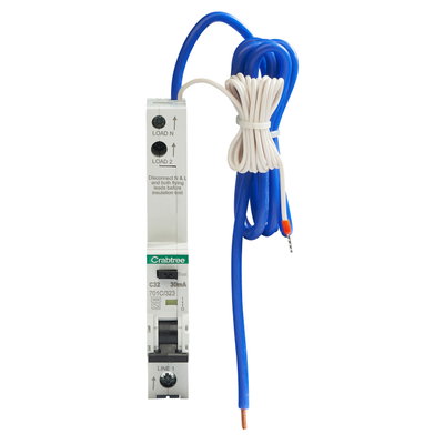 C32 30mA 16kA 1P+N Type A RCBO (1 Module Width) Long Tail