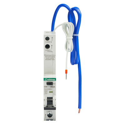 C50 30mA 16kA 1P+N Type A RCBO (1 Module Width)