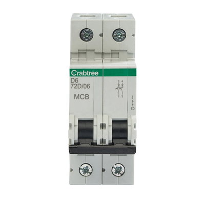 D6 16kA 2P MCB (2 Module Width)