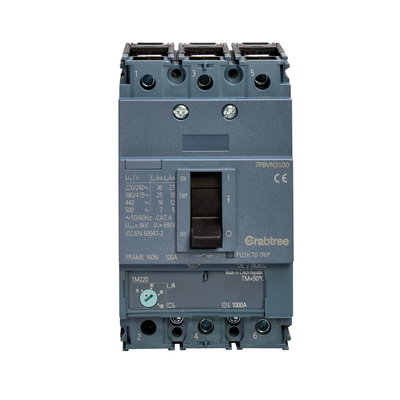 100A 25kA 3P 7PBV MCCB ATFM c/w Box Terminals
