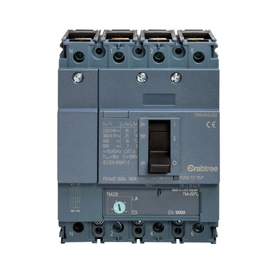 100A 25kA 4P 7PBV MCCB ATFM c/w Box Terminals