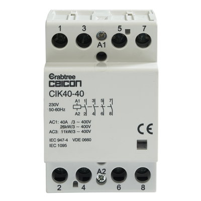 Installation Contactor 40A 4NO 0NC AC/DC