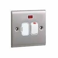 13A SWITCHED FUSED CONNECTION UNIT + NEON - STAINLESS STEEL