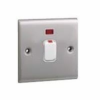 20A DP SWITCH + NEON - STAINLESS STEEL