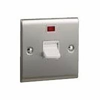 50A DP SWITCH + NEON - STAINLESS STEEL (2G PLATE SIZE)