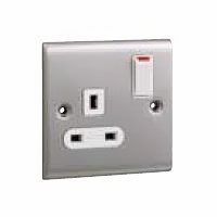 13A 1G DP SWITCHED SOCKET 2 E TERMINALS - STAINLESS STEEL