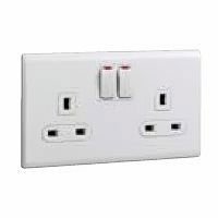 13A 2G DP SW SKT COPA WITH COVER WHITE