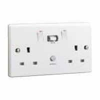 13A 2G DP RCD SWITCHED SOCKET 30mA PASSIVE