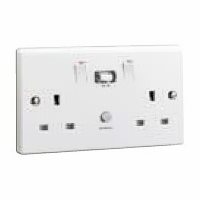 13A 2G DP RCD SWITCHED SOCKET 30mA PASSIVE