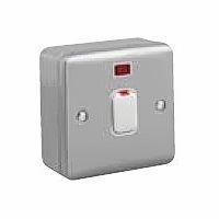 20A DP SWITCH + NEON - SURFACE METALCLAD