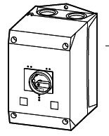 Enclosure, red/yel handle, IP65