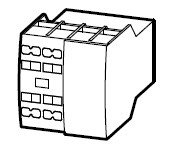 Aux.contact module, 2-poles, front