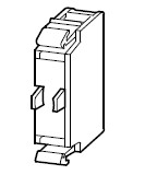 Contact block, 1N/O, flush mtg