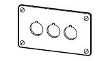 Flush plate, 3-way, aluminium