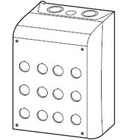 Enclosure, 12-way, grey RAL7035