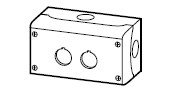 Enclosure, 2-way, grey RAL7035