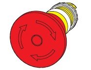 Actuator, E-Stop 60mm, LED, turn release