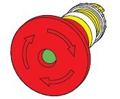 Actuator, E-Stop 45mm, turn release, mec