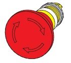 Actuator, E-Stop 45mm, turn release