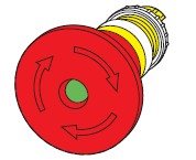 Actuator, E-Stop 60mm, turn release, mec