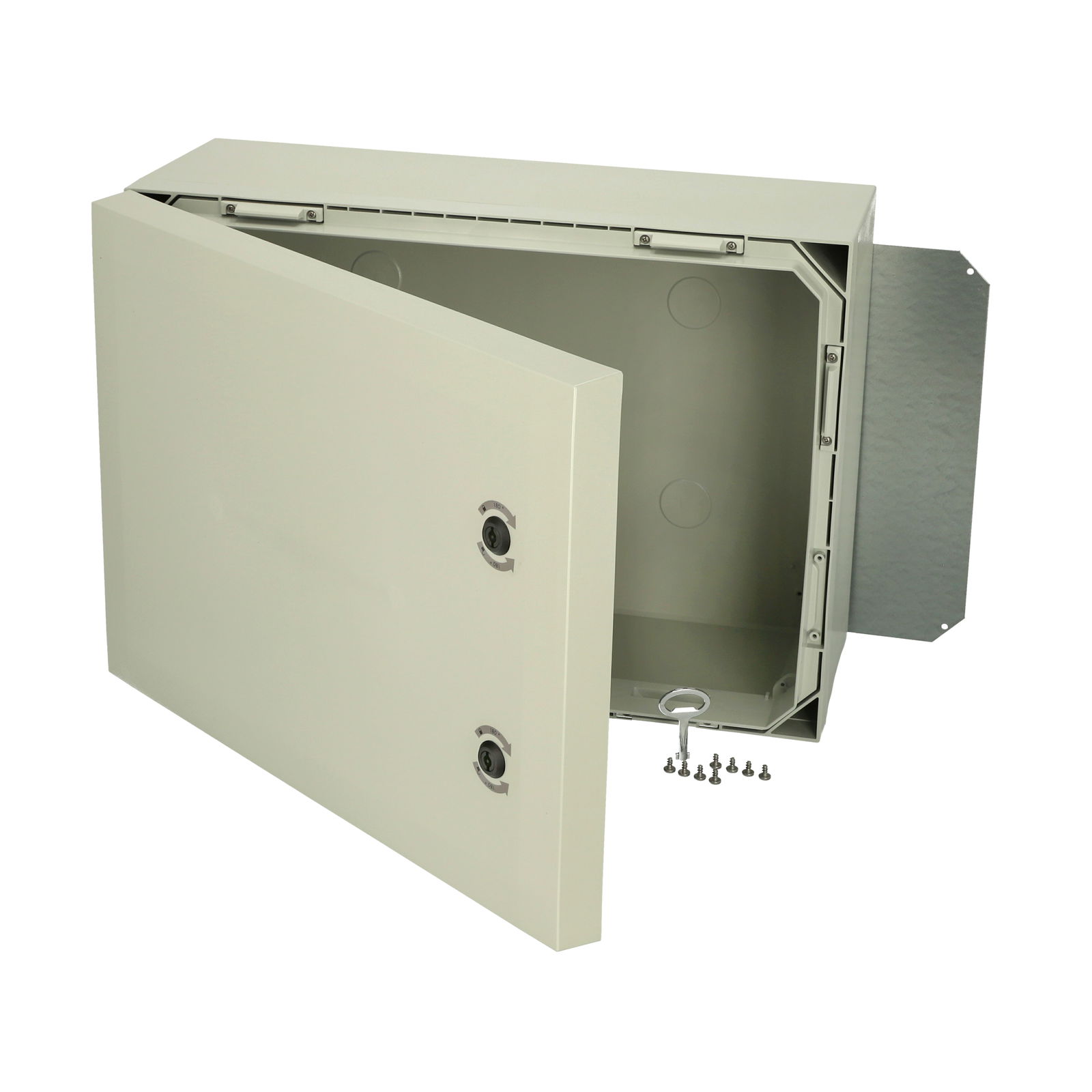 ARCA 507030 Cabinet, PC Grey cover, 2-point locking, hinges on the short side