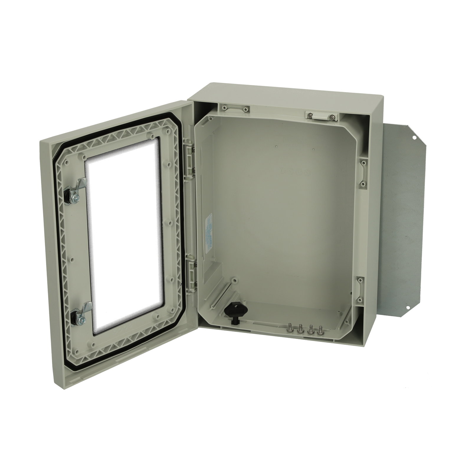 ARCA 403015W Cabinet, PC Grey cover with window, 2-point locking, hinges on the long side