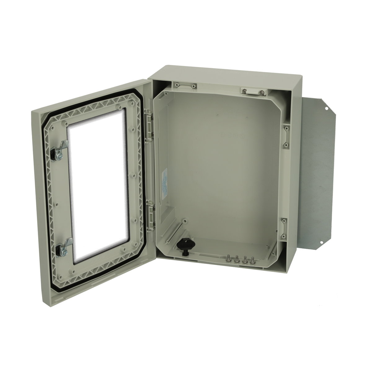 ARCA 403015W No MP Cabinet, PC Grey cover with window, 2-point locking, hinges on the long side, without mountingplate
