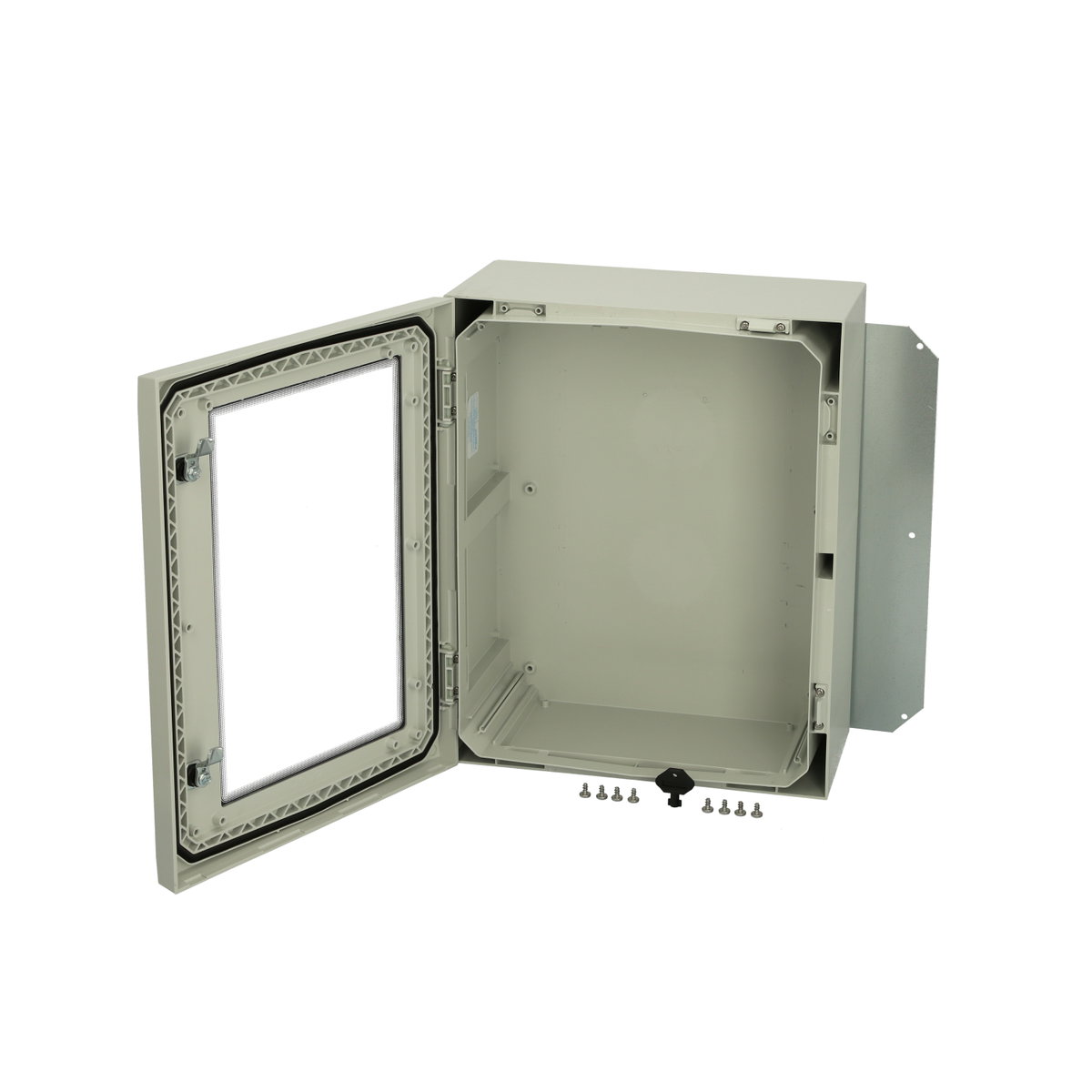 ARCA 504021W Cabinet, PC Grey cover with window, 2-point locking, hinges on the long side