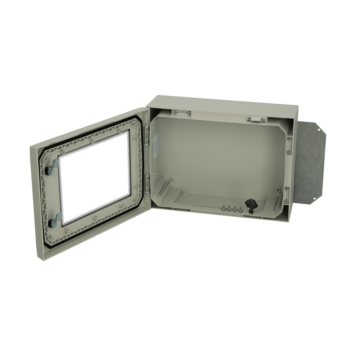 ARCA 304015W No MP Cabinet, PC Grey cover with window, 2-point locking, hinges on the short side, without mountingplate
