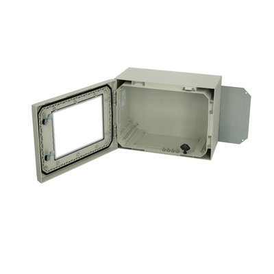 ARCA 304021W No MP Cabinet, PC Grey cover with window, 2-point locking, hinges on the short side, without mountingplate