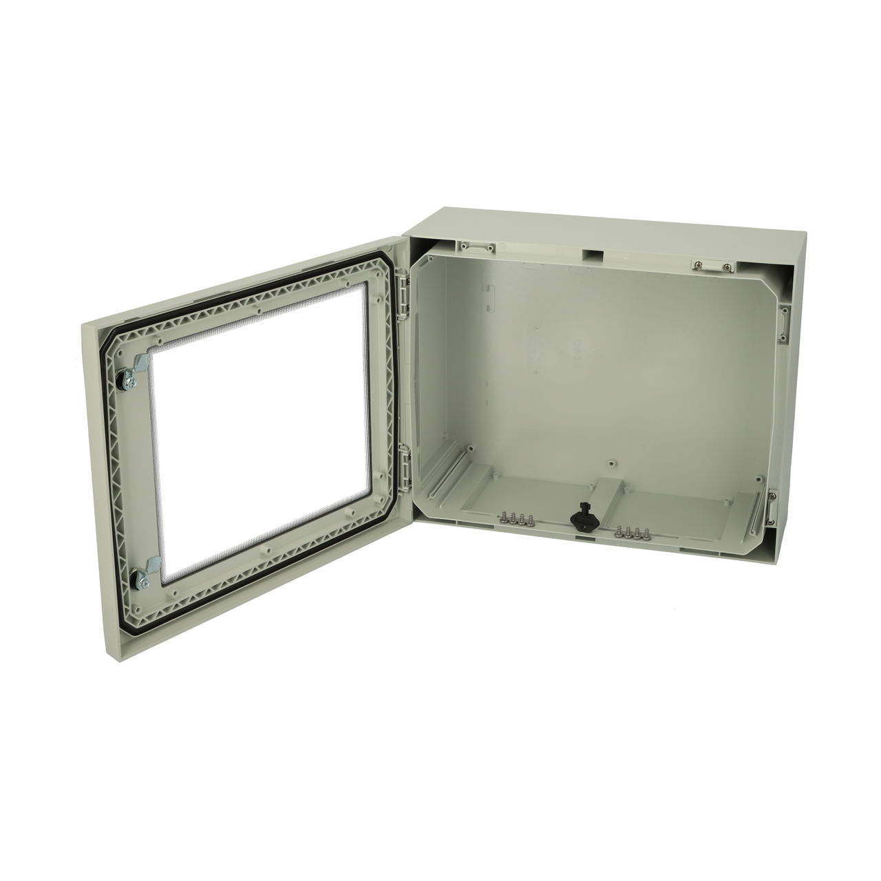 ARCA 405021W No MP Cabinet, PC Grey cover with window, 2-point locking, hinges on the short side, without mountingplate