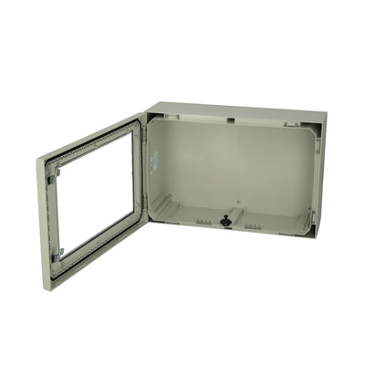 ARCA 406021W Cabinet, PC Grey cover with window, 2-point locking, hinges on the short side