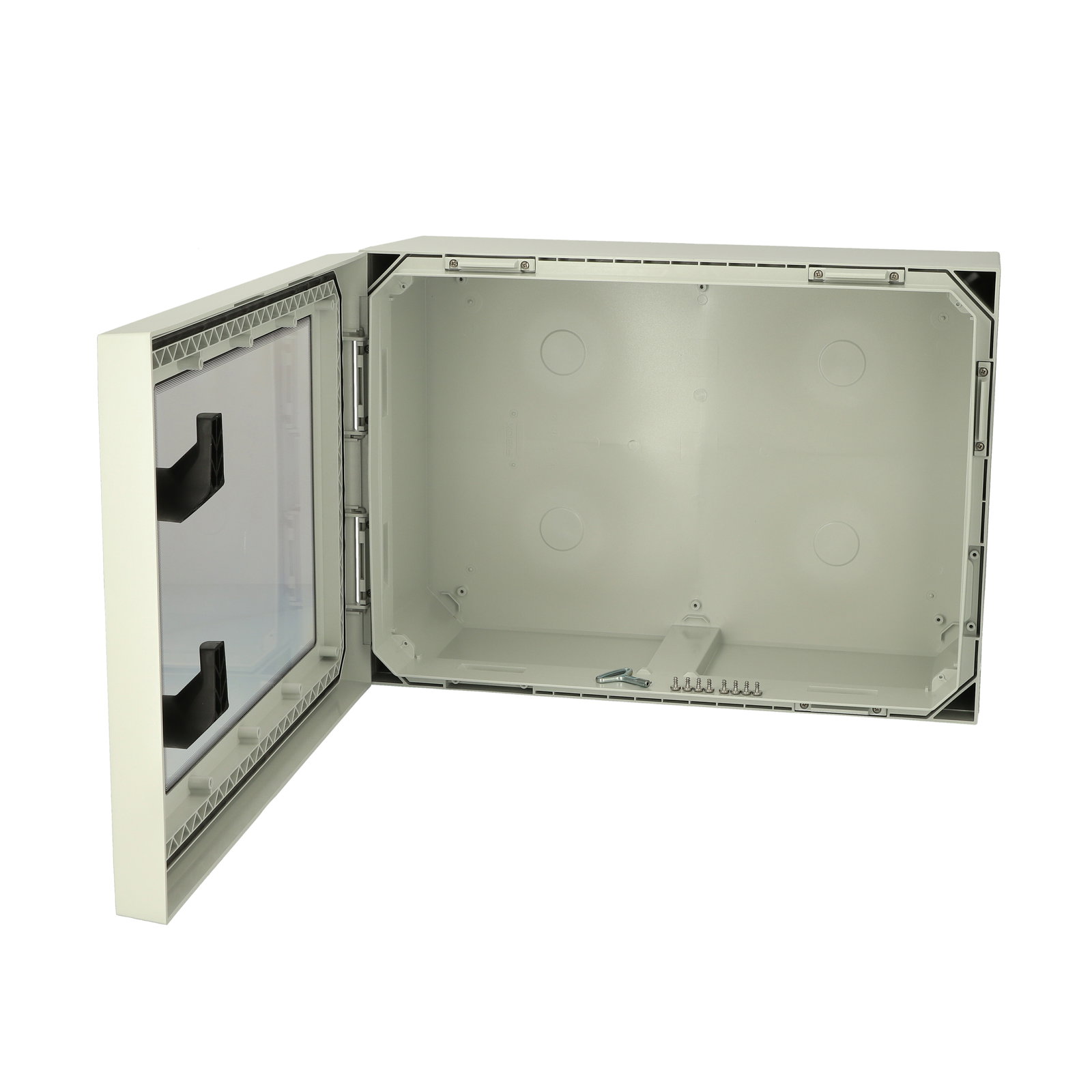 ARCA 507030W No MP Cabinet, PC Grey cover with window, 2-point locking, hinges on the short side, without mountingplate