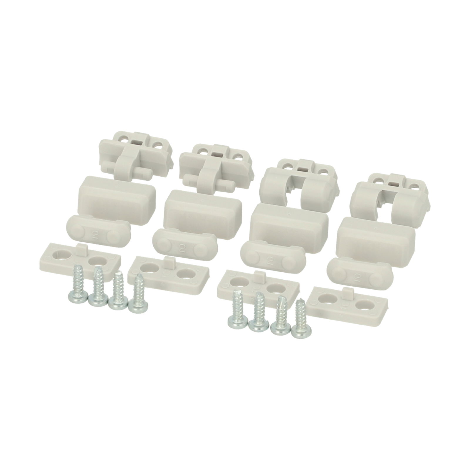 TH A grey hinge set Grey plastic hinges (2 pcs) incl. mounting screws