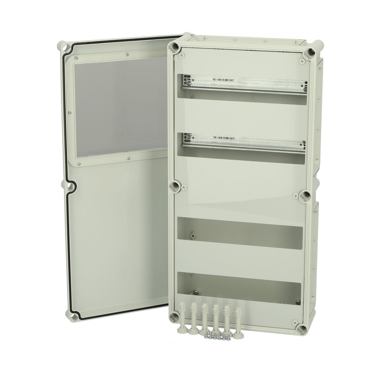 THL24-1 Modular component enclosure, grey screw cover with inspection window, 2x13 modules 0