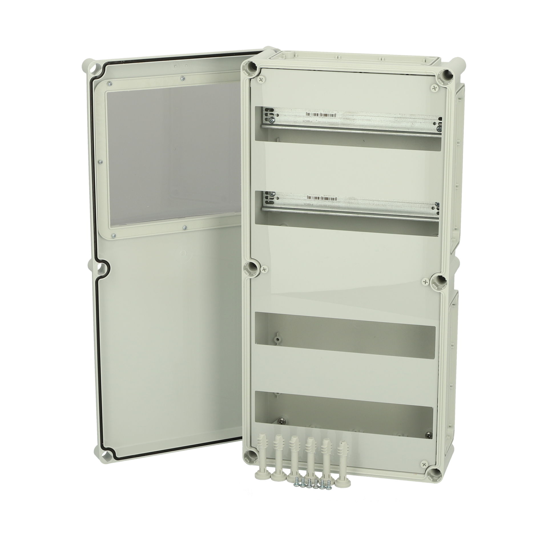 THL24-1 Modular component enclosure, grey screw cover with inspection window, 2x13 modules 0