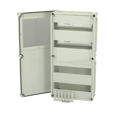 THL24-1 Modular component enclosure, grey screw cover with inspection window, 2x13 modules 0