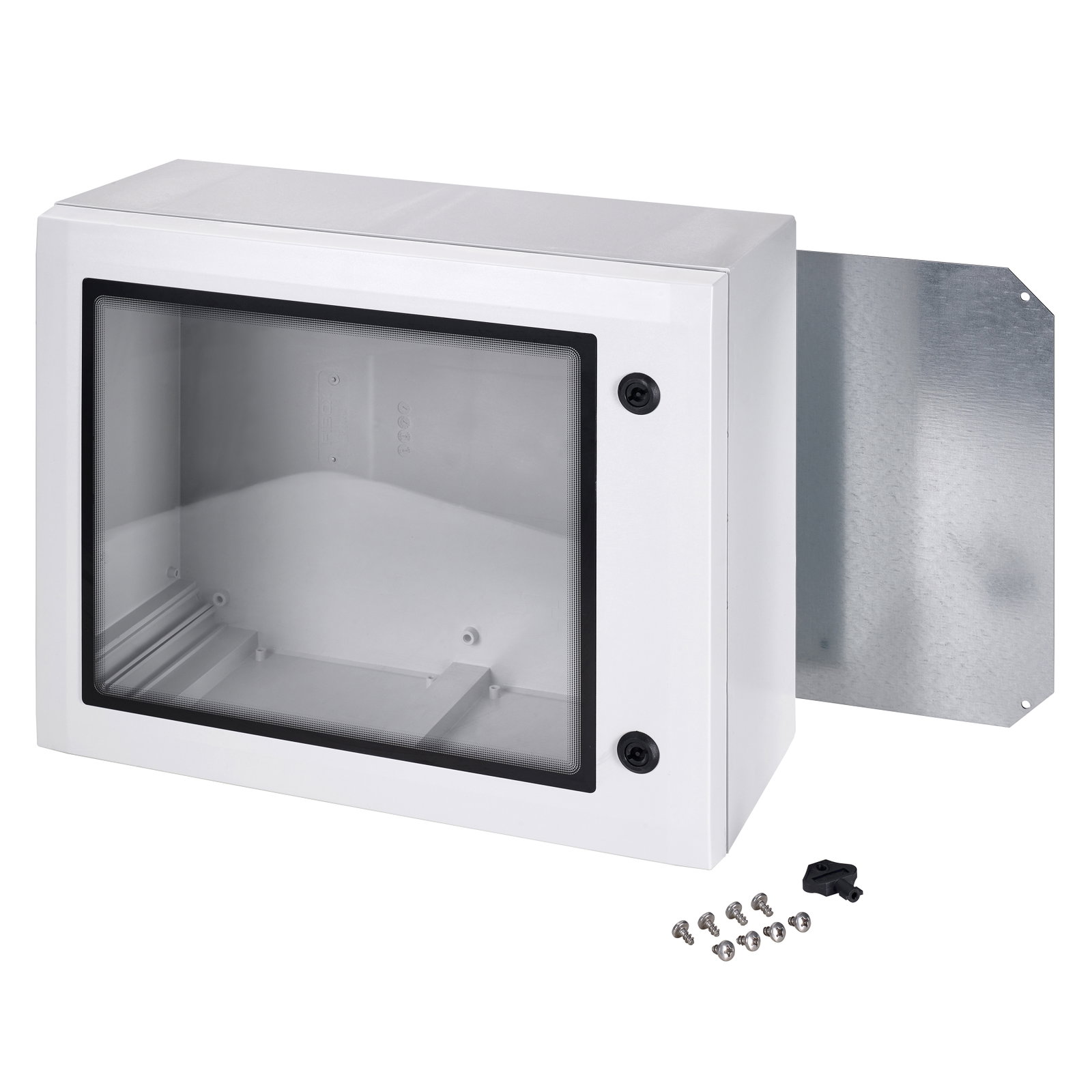 ARCA 507030W Cabinet, PC Grey cover with window, 2-point locking, hinges on the short side