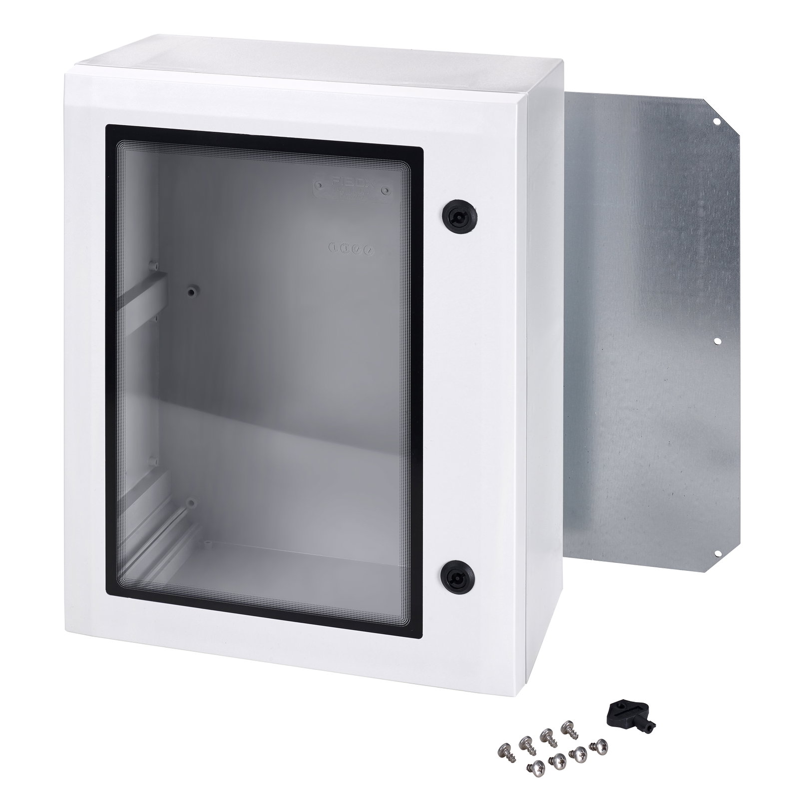 ARCA 705030W Cabinet, PC Grey cover with window, 2-point locking, hinges on the long side
