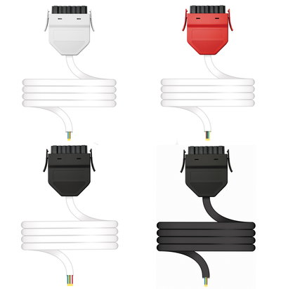 Flex7 - Maintained Emergency Luminaire Lead, 4-Core 1.00mm² LSHF Cable, 3m Long, Red Plug