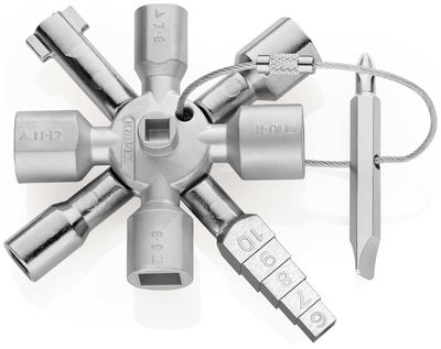 KNIPEX 00 11 01 TwinKey® Control Cabinet Key for all standard cabinets and shut-off systems 92 mm