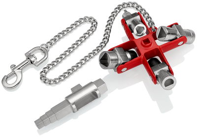 KNIPEX 00 11 06 V01 Universal Key "Construction" for all standard cabinets and shut-off systems 90 mm (self-service card/blister)