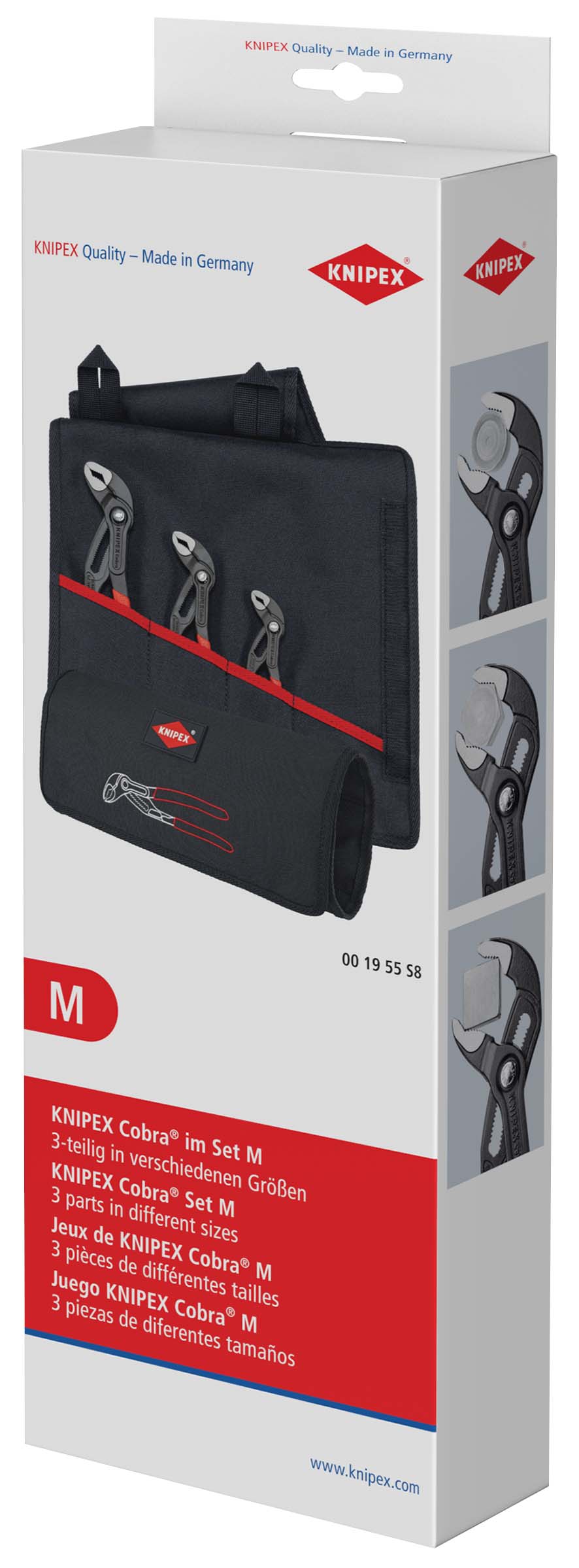 KNIPEX 00 19 55 S8 Cobra® Set 1 x 87 01 125, 1 x 87 01 180, 1 x 87 01 250 330 mm – Image 2 of 2