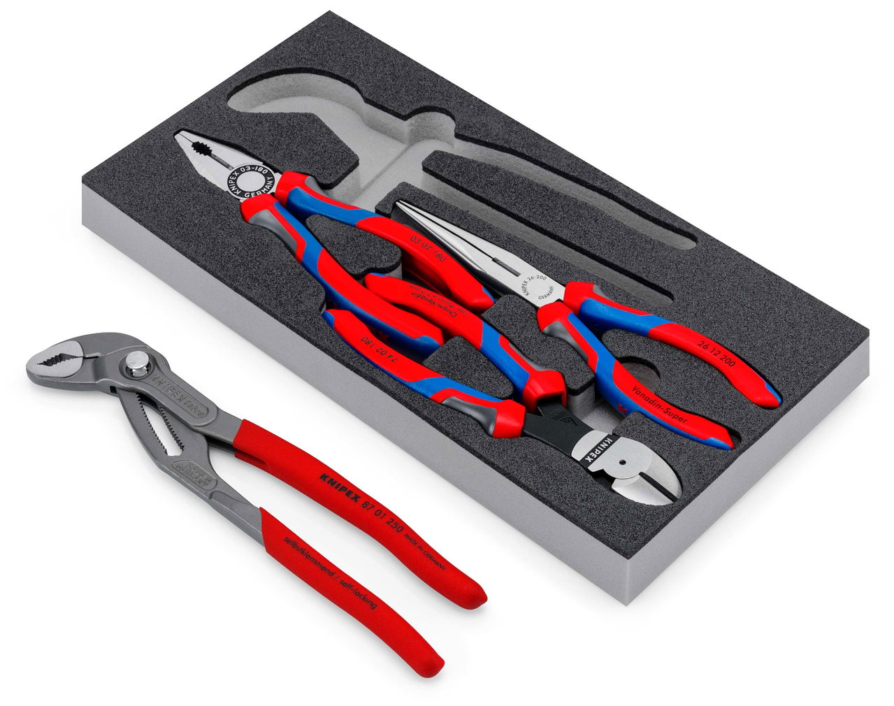 KNIPEX 00 20 01 V15 Set of pliers in a foam tray 4 parts  – Image 3 of 4
