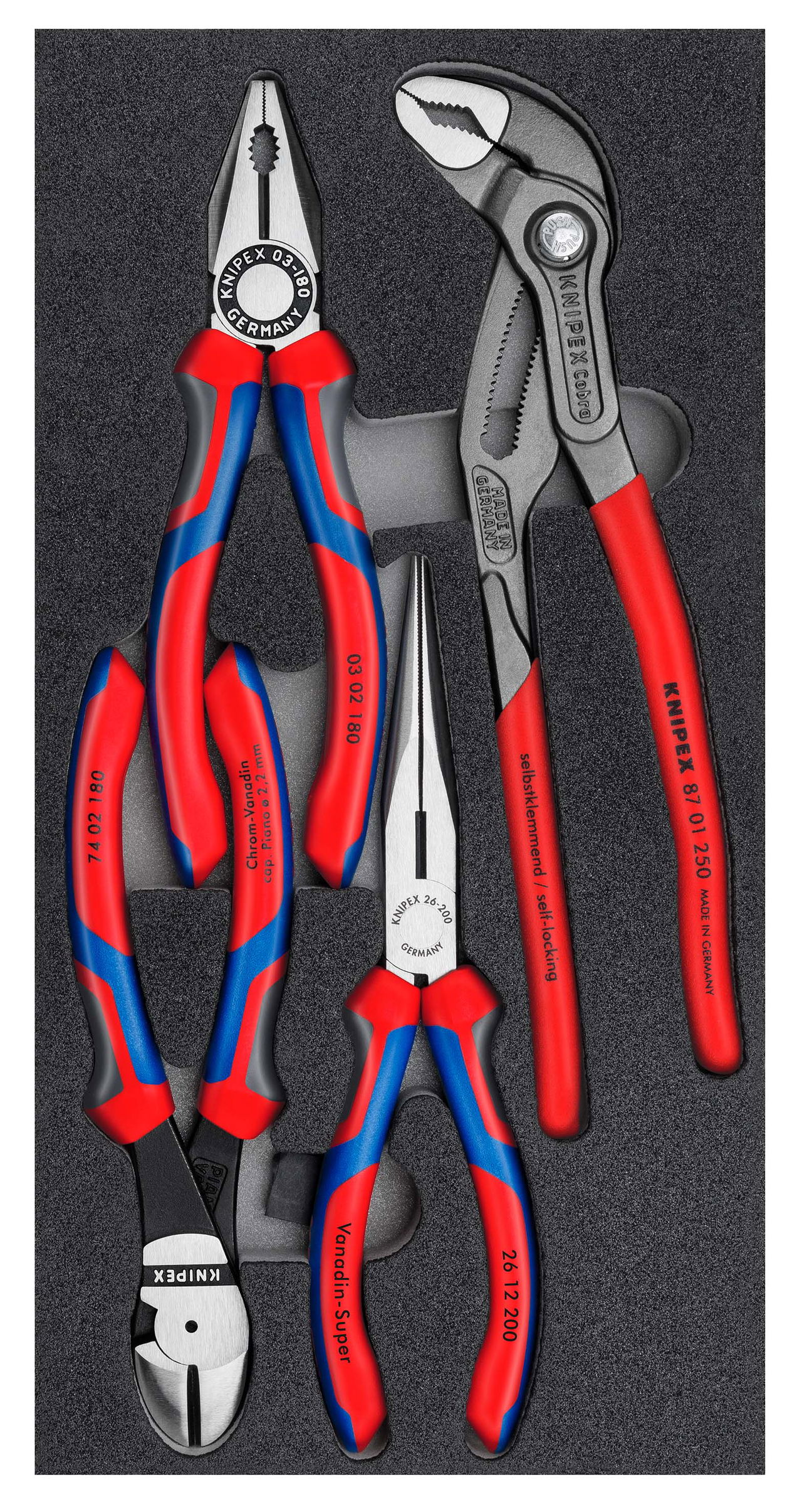 KNIPEX 00 20 01 V15 Set of pliers in a foam tray 4 parts  – Image 2 of 4