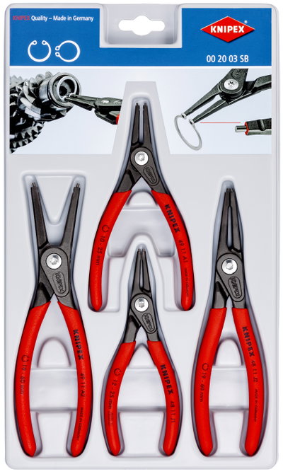 KNIPEX 00 20 03 SB Precision Circlip Pliers Set 4 parts