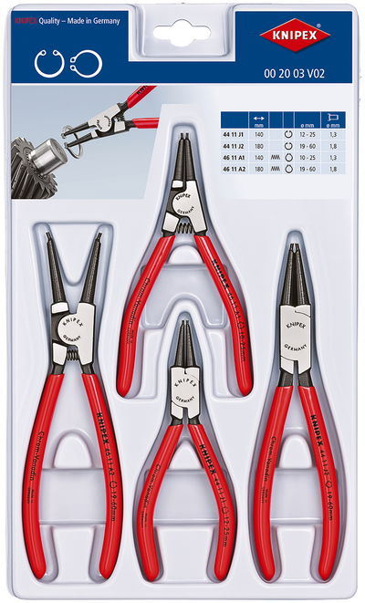KNIPEX 00 20 03 V02 Set of Circlip Pliers (self-service card/blister)
