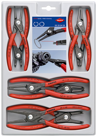 KNIPEX 00 20 04 SB Precision Circlip Pliers Set 8 parts